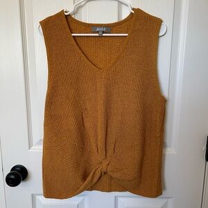 Marled Mustard Knit Sleeveless Blouse
